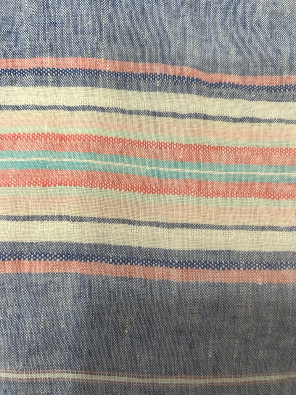 Tommy Bahama Linen Striped top womens large Coastal blue vacation beachy boho - Picture 13 of 13